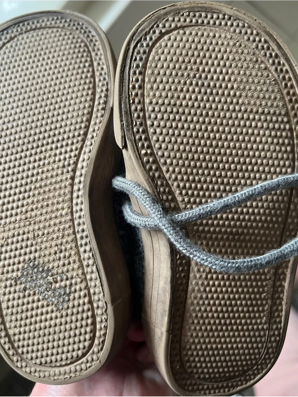Old Navy Gray Knit High-Top Kids Sneakers with Tan Accents